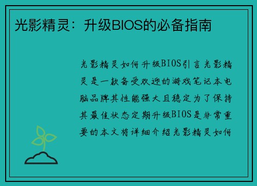 光影精灵：升级BIOS的必备指南